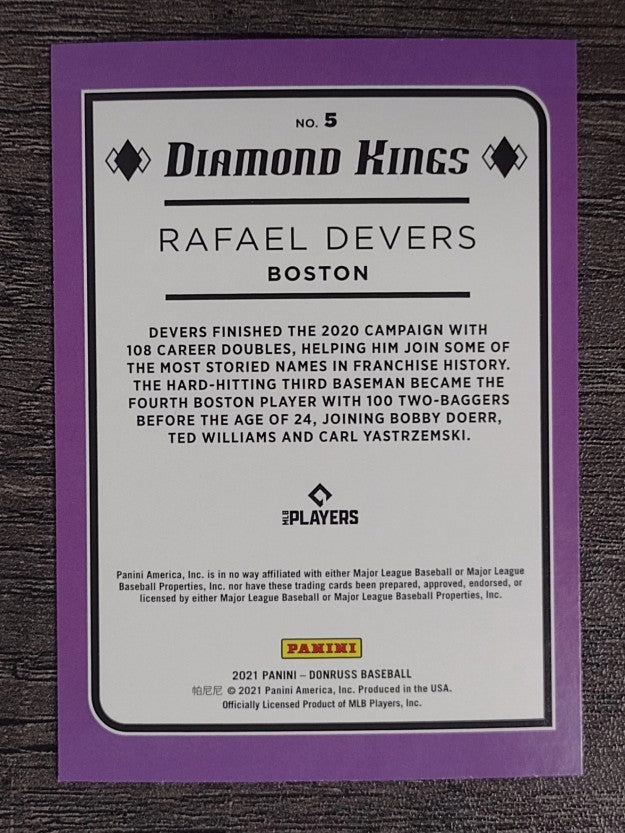 2021 Donruss #5 Rafael Devers DK