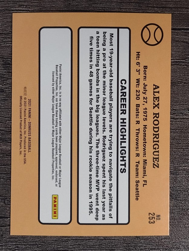 2021 Donruss #253 Alex Rodriguez RETRO
