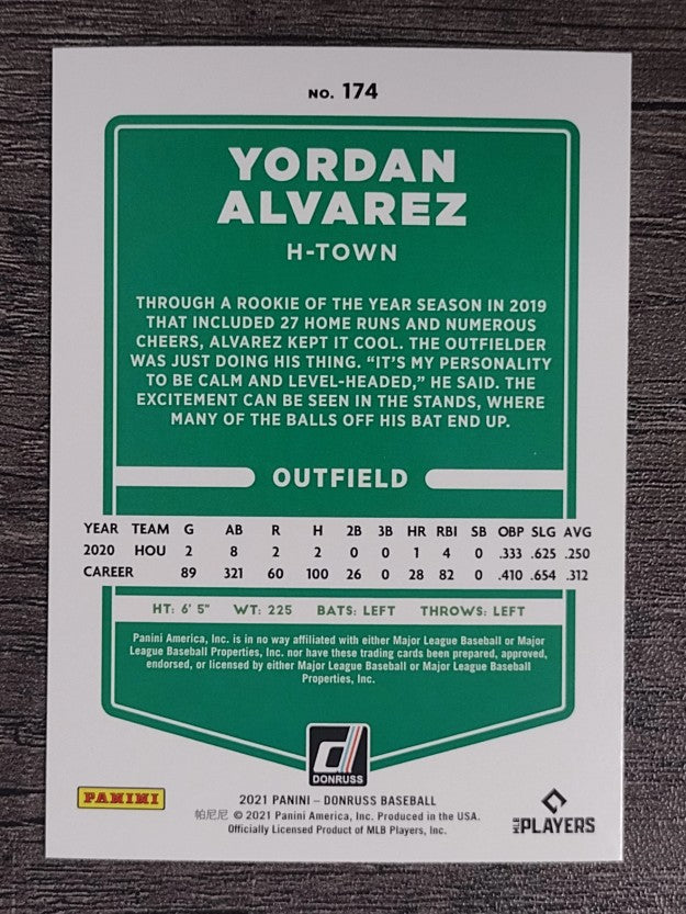2021 Donruss Variations #174 Yordan Alvarez