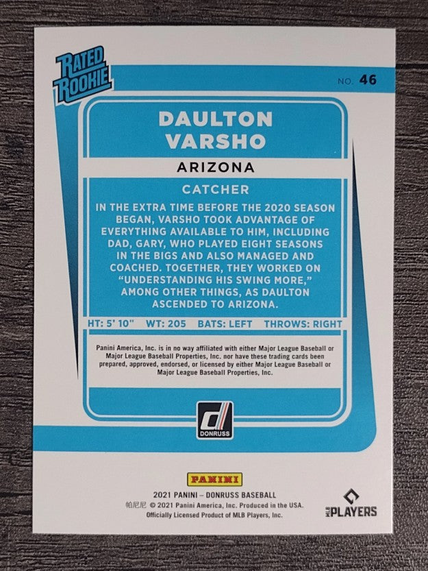 2021 Donruss #46 Daulton Varsho RR RC