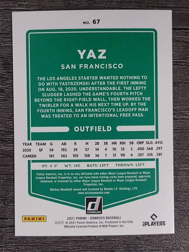 2021 Donruss Variations #67 Mike Yastrzemski
