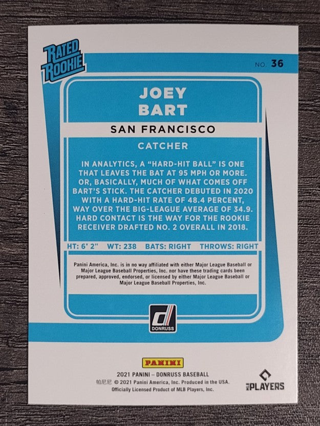 2021 Donruss #36 Joey Bart RR RC