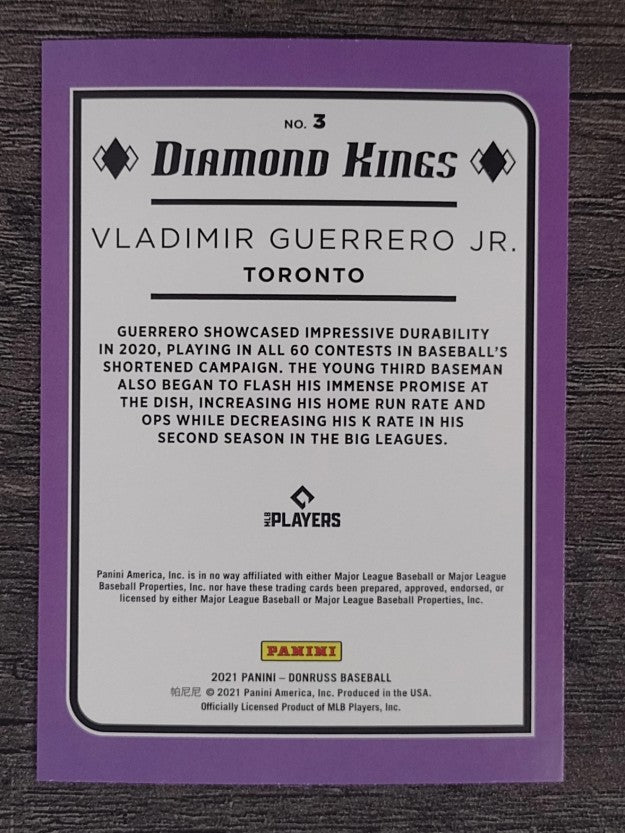 2021 Donruss #3 Vladimir Guerrero Jr. DK