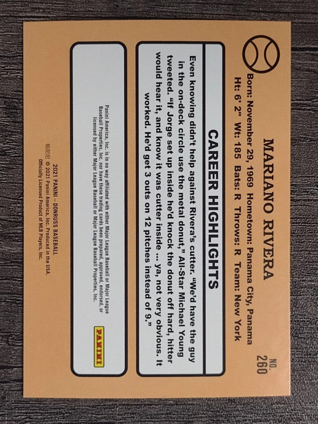 2021 Donruss #260 Mariano Rivera RETRO