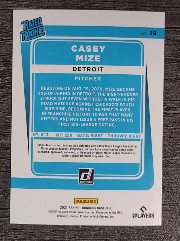 2021 Donruss #39 Casey Mize RR RC