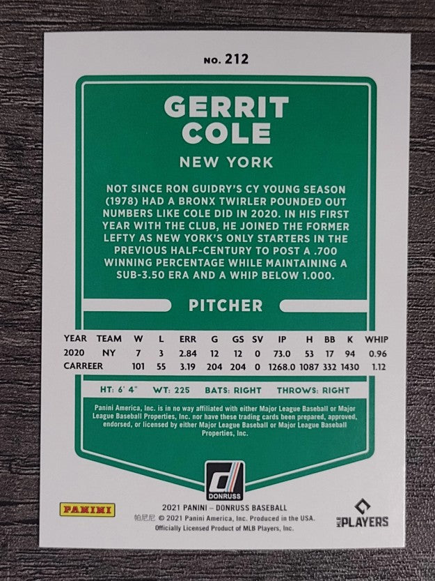 2021 Donruss #212 Gerrit Cole