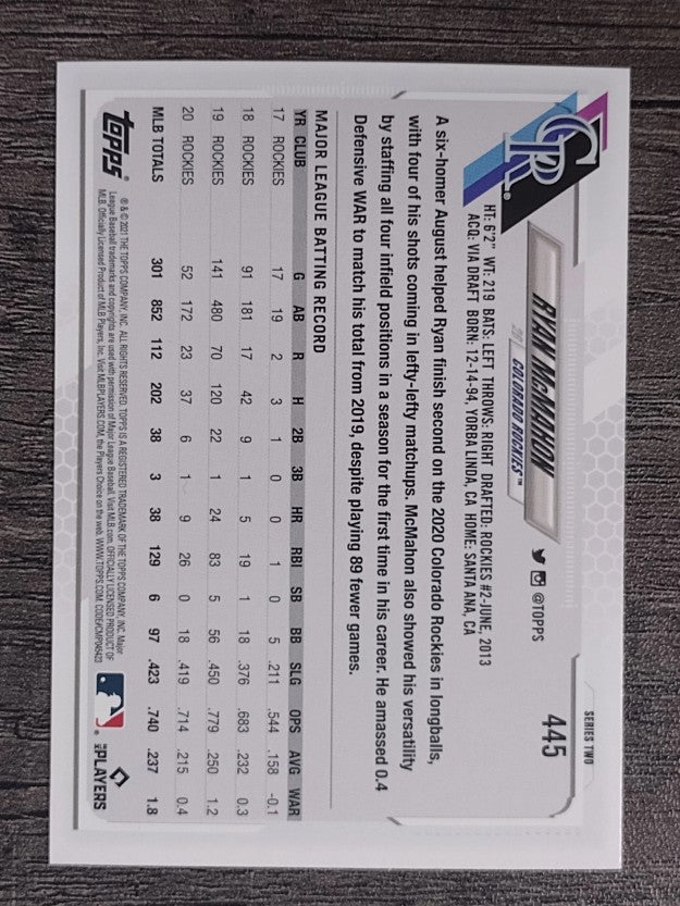 2021 Topps #445 Ryan McMahon