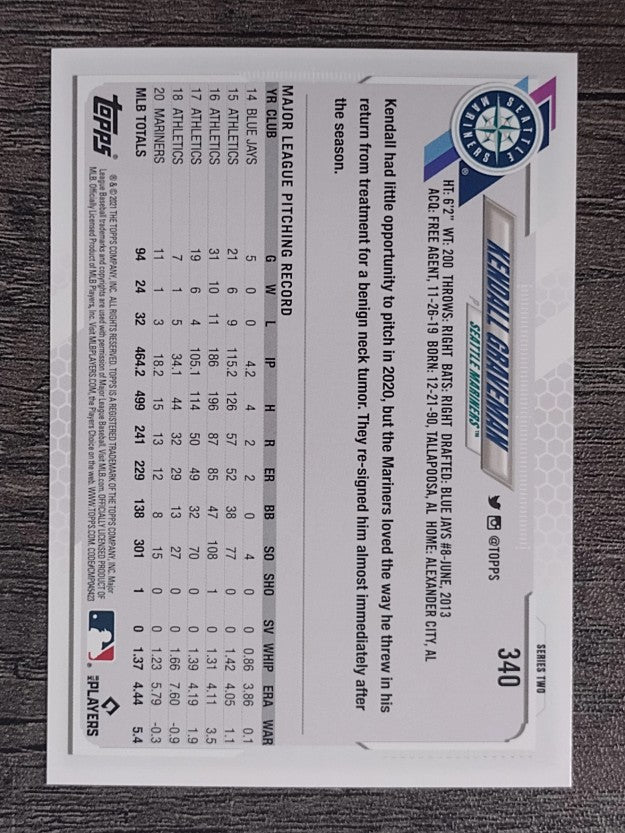 2021 Topps #340 Kendall Graveman