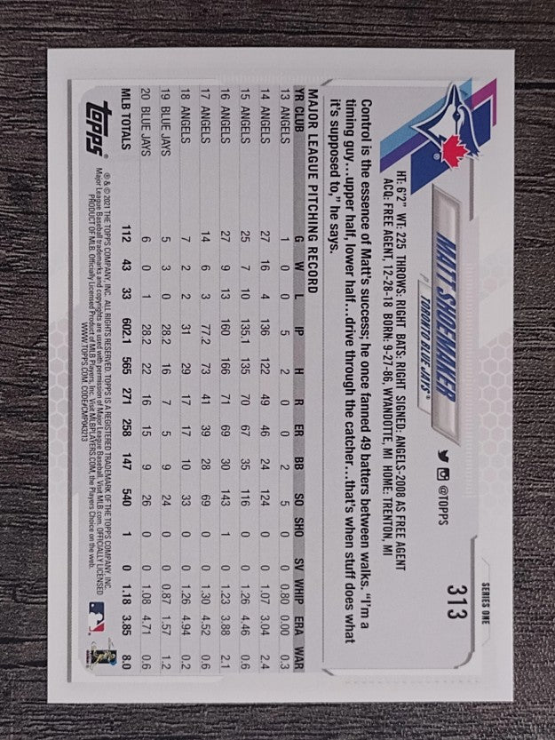 2021 Topps #313 Matt Shoemaker
