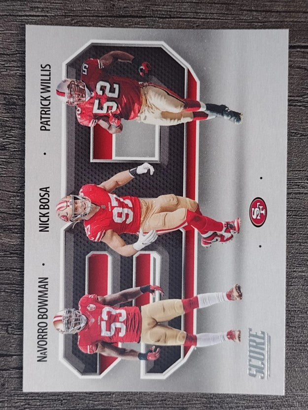 2021 Score 3D #14 Navorro Bowman/Nick Bosa/Patrick Willis