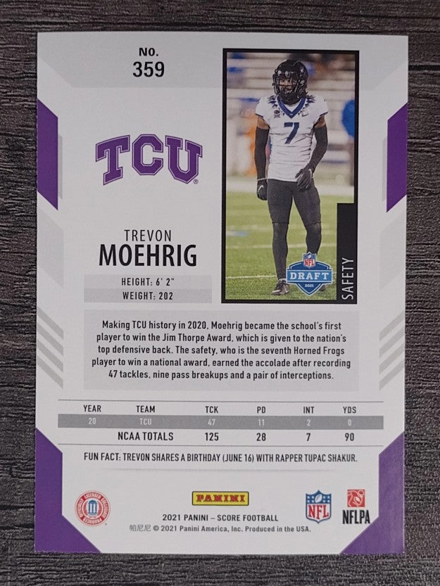2021 Score Red #359 Trevon Moehrig