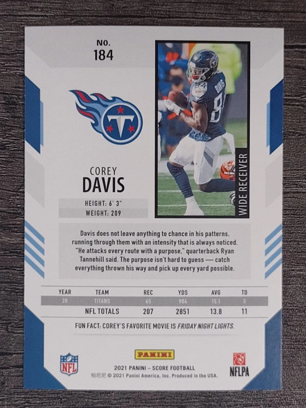 2021 Score Red #184 Corey Davis