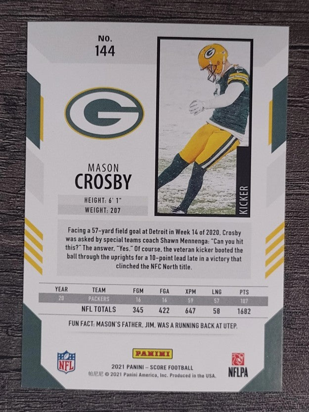 2021 Score Red #144 Mason Crosby