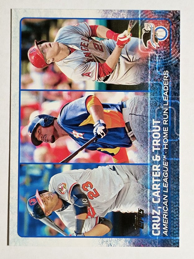 2015 Topps #285 Chris Carter/Mike Trout/Nelson Cruz LL