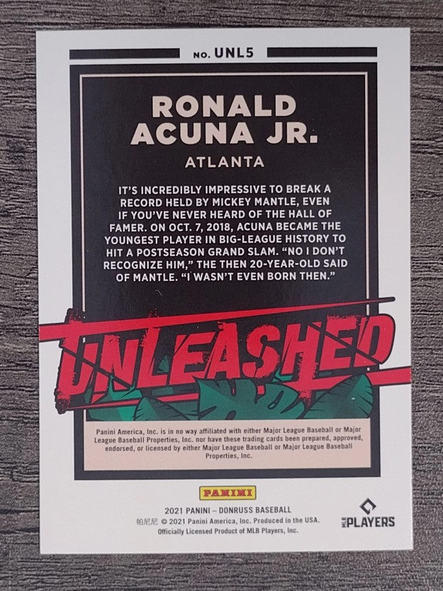 2021 Donruss Unleashed Vector #5 Ronald Acuna Jr.