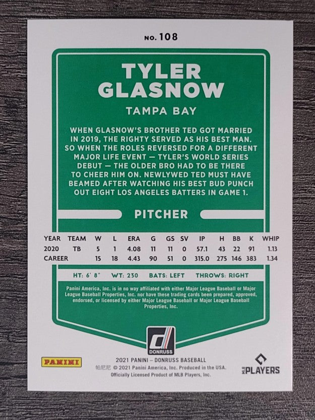 2021 Donruss Red #108 Tyler Glasnow