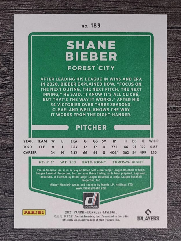 2021 Donruss Variations Independence Day #183 Shane Bieber
