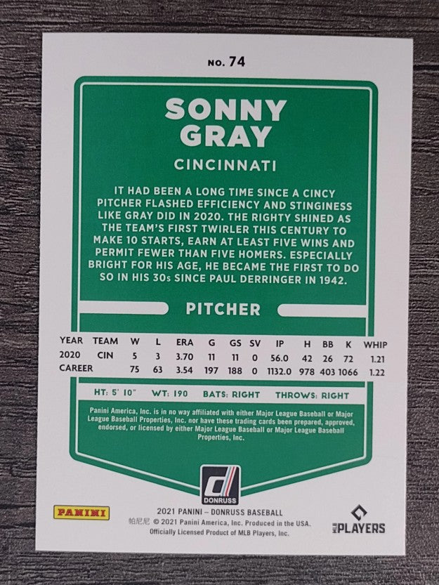 2021 Donruss Holo Red #74 Sonny Gray