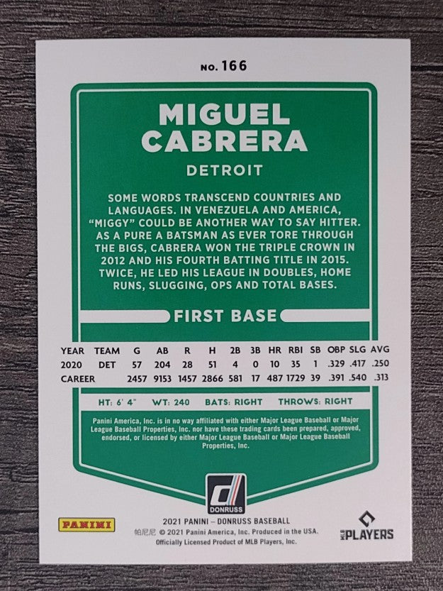 2021 Donruss Holo Red #166 Miguel Cabrera