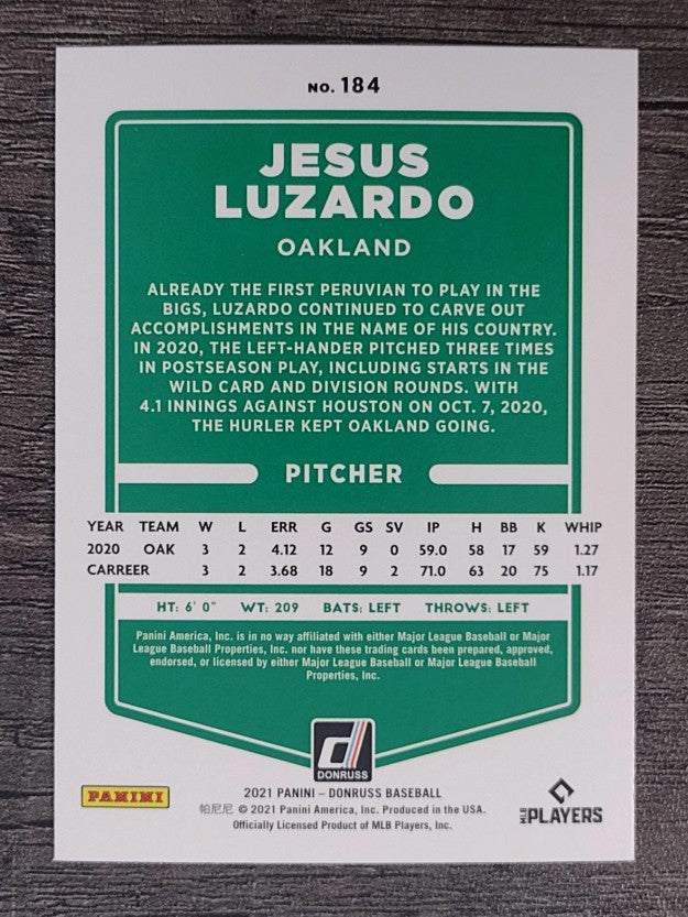 2021 Donruss Holo Red #184 Jesus Luzardo