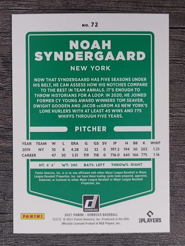 2021 Donruss Holo Red #72 Noah Syndergaard