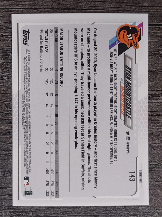 2021 Topps #143 Ryan Mountcastle RC