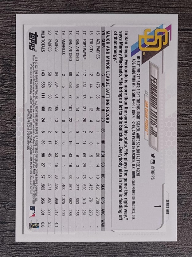2021 Topps #1 Fernando Tatis Jr.