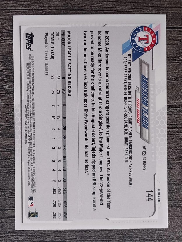 2021 Topps #144 Anderson Tejeda RC