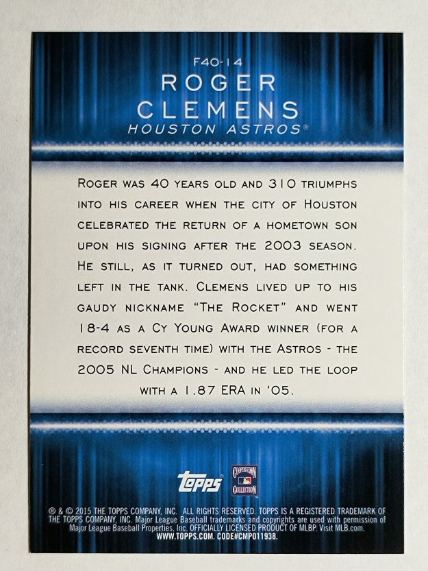 2015 Topps Free Agent 40 #F4014 Roger Clemens