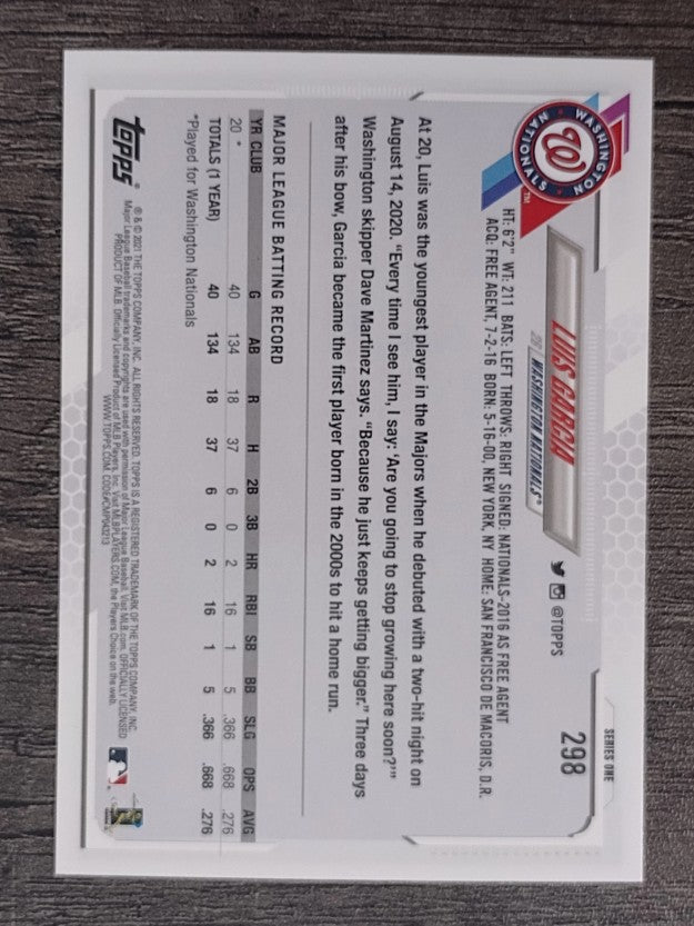 2021 Topps #298 Luis Garcia RC