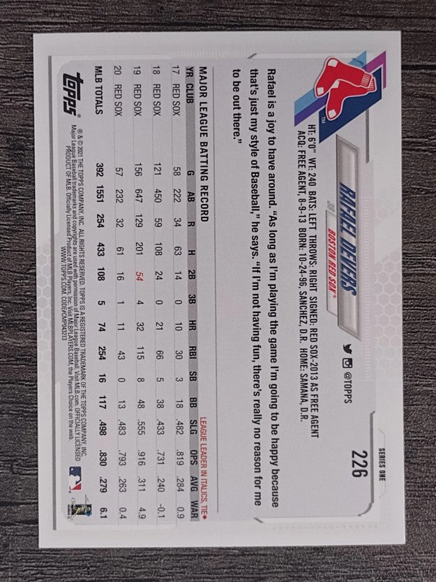 2021 Topps #226 Rafael Devers
