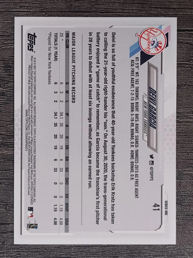 2021 Topps #41 Deivi Garcia RC