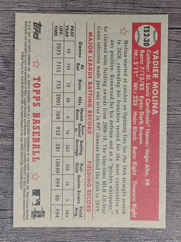 2021 Topps '52 Topps Redux #T5230 Yadier Molina
