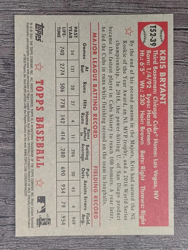 2021 Topps '52 Topps Redux #T5239 Kris Bryant