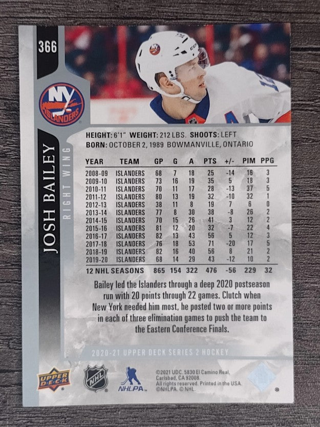 2020-21 Upper Deck #366 Josh Bailey