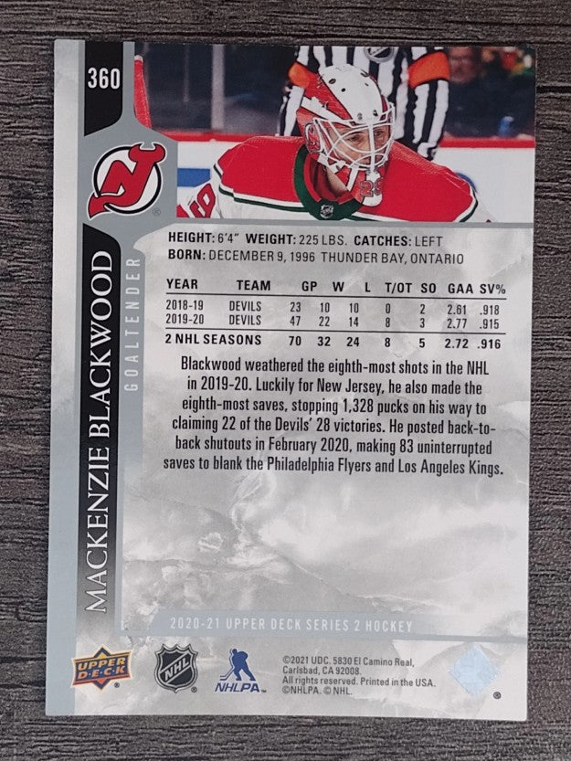 2020-21 Upper Deck #360 Mackenzie Blackwood
