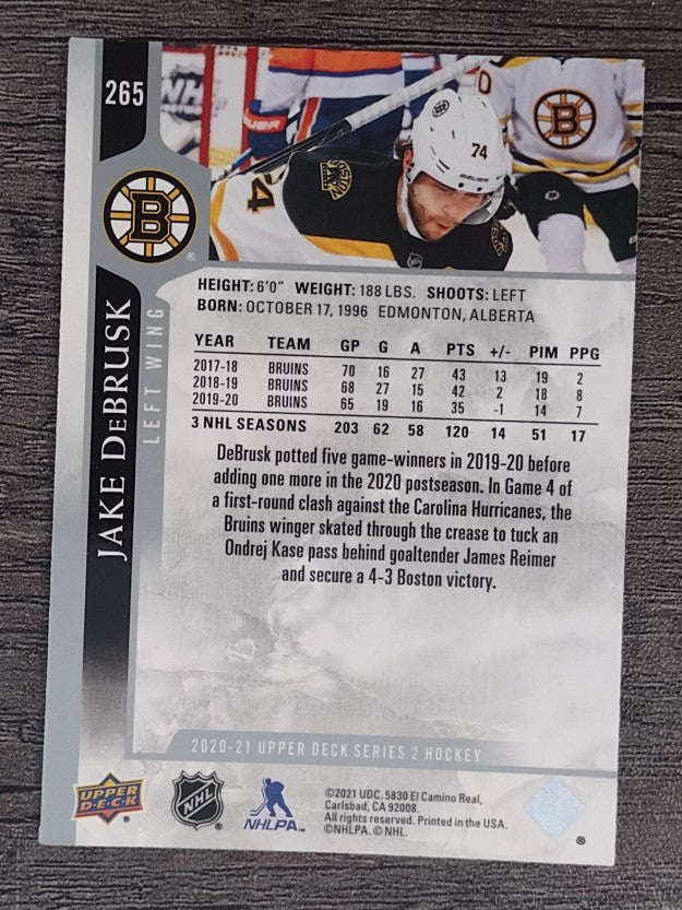 2020-21 Upper Deck #265 Jake DeBrusk