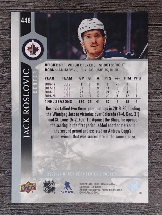 2020-21 Upper Deck #448 Jack Roslovic