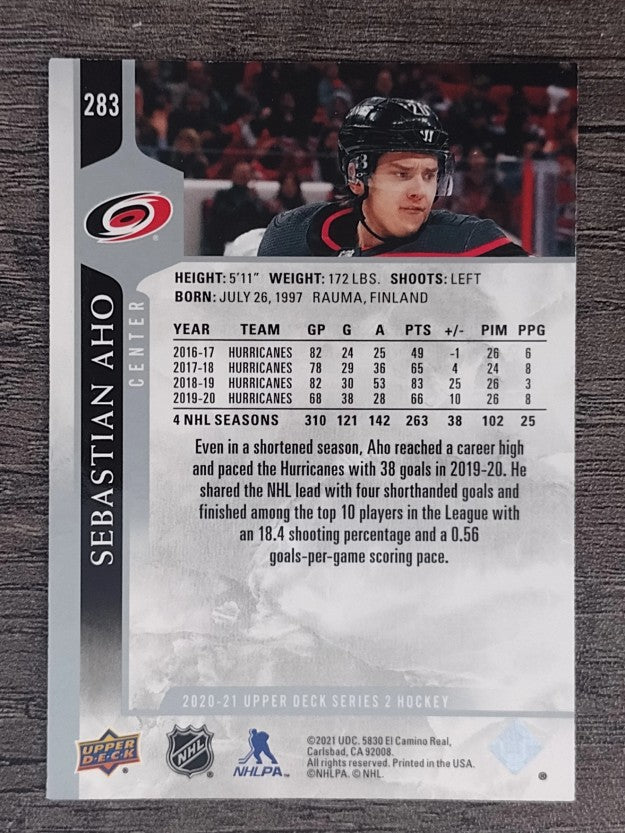 2020-21 Upper Deck #283 Sebastian Aho