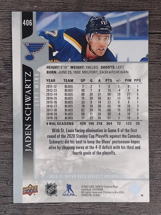 2020-21 Upper Deck #406 Jaden Schwartz