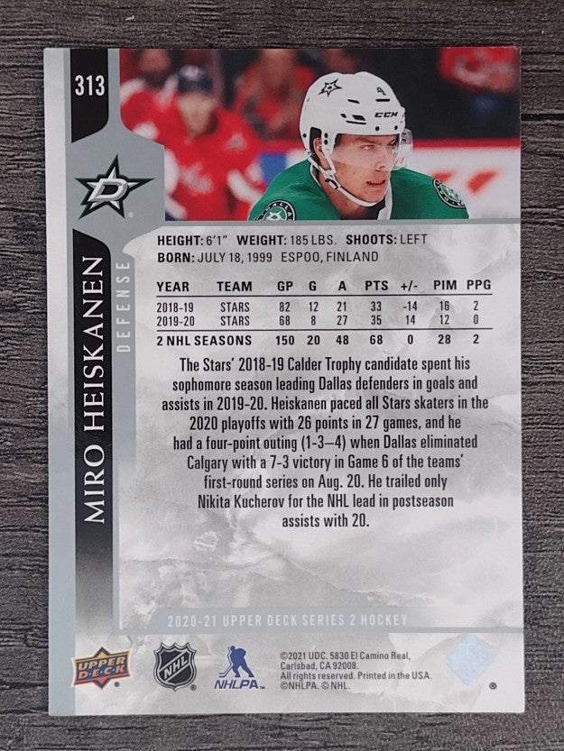 2020-21 Upper Deck #313 Miro Heiskanen