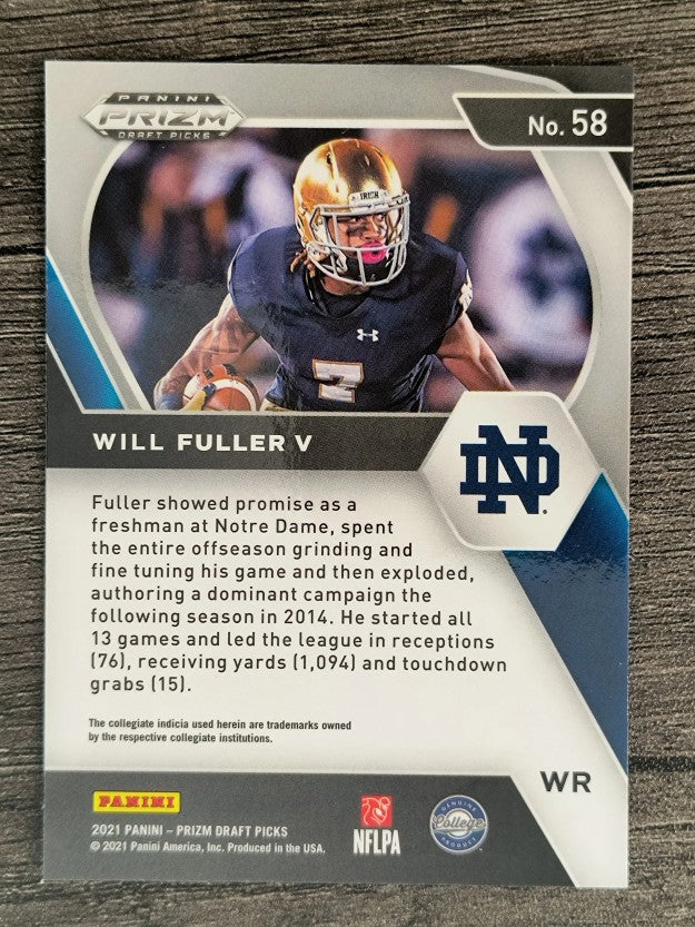 2021 Panini Prizm Draft Picks #58 Will Fuller V