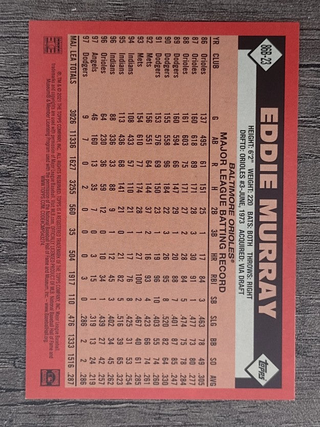 2021 Topps '86 Topps #86B23 Eddie Murray