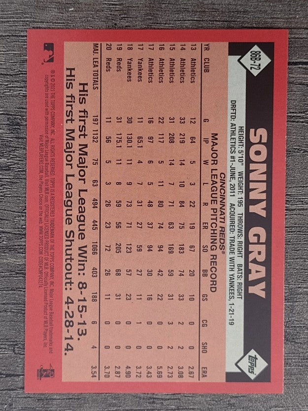 2021 Topps '86 Topps #86B72 Sonny Gray