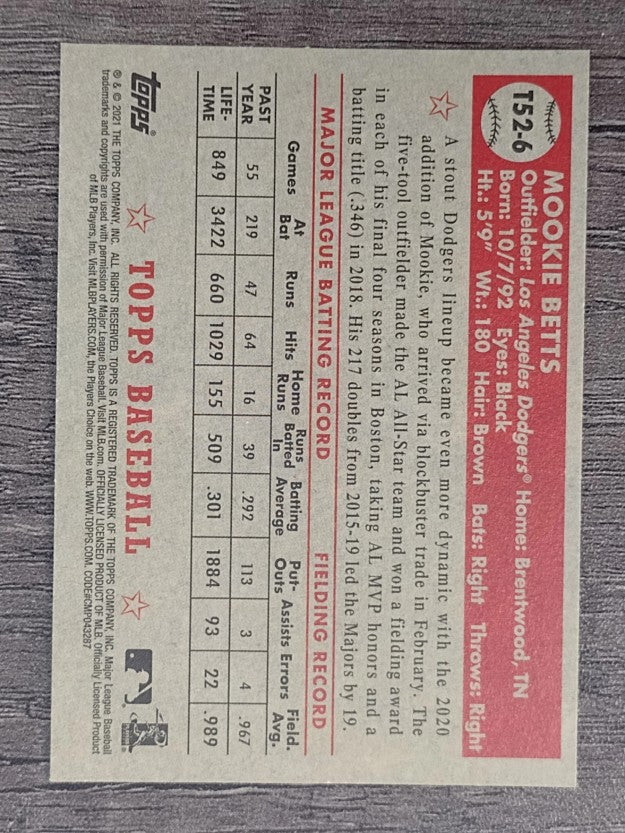 2021 Topps '52 Topps Redux #T526 Mookie Betts