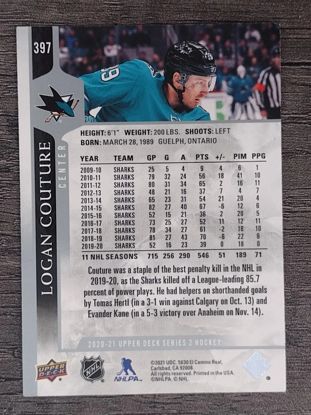 2020-21 Upper Deck #397 Logan Couture