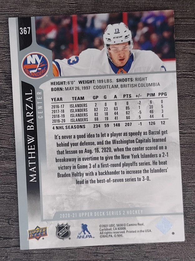2020-21 Upper Deck #367 Mathew Barzal