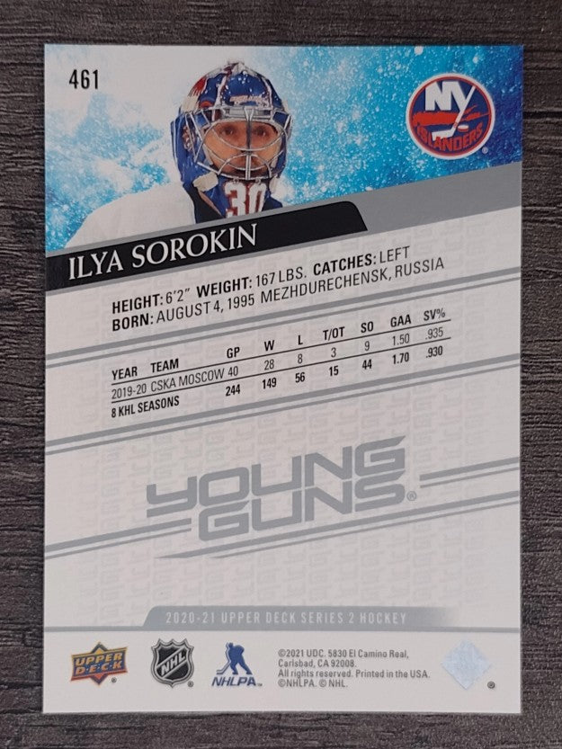 2020-21 Upper Deck #461 Ilya Sorokin YG RC