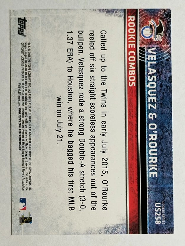 2015 Topps Update #US258 Vincent Velasquez RC/Ryan O'Rourke RC