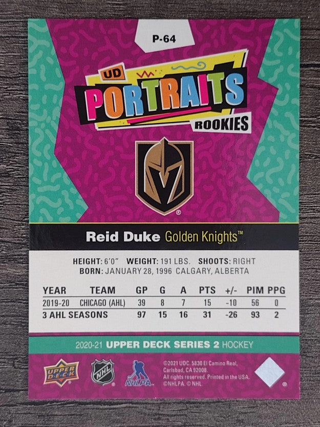 2020-21 Upper Deck UD Portraits #P64 Reid Duke